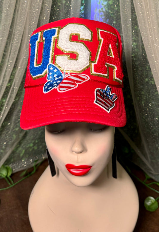 USA Butterfly Trucker Hat