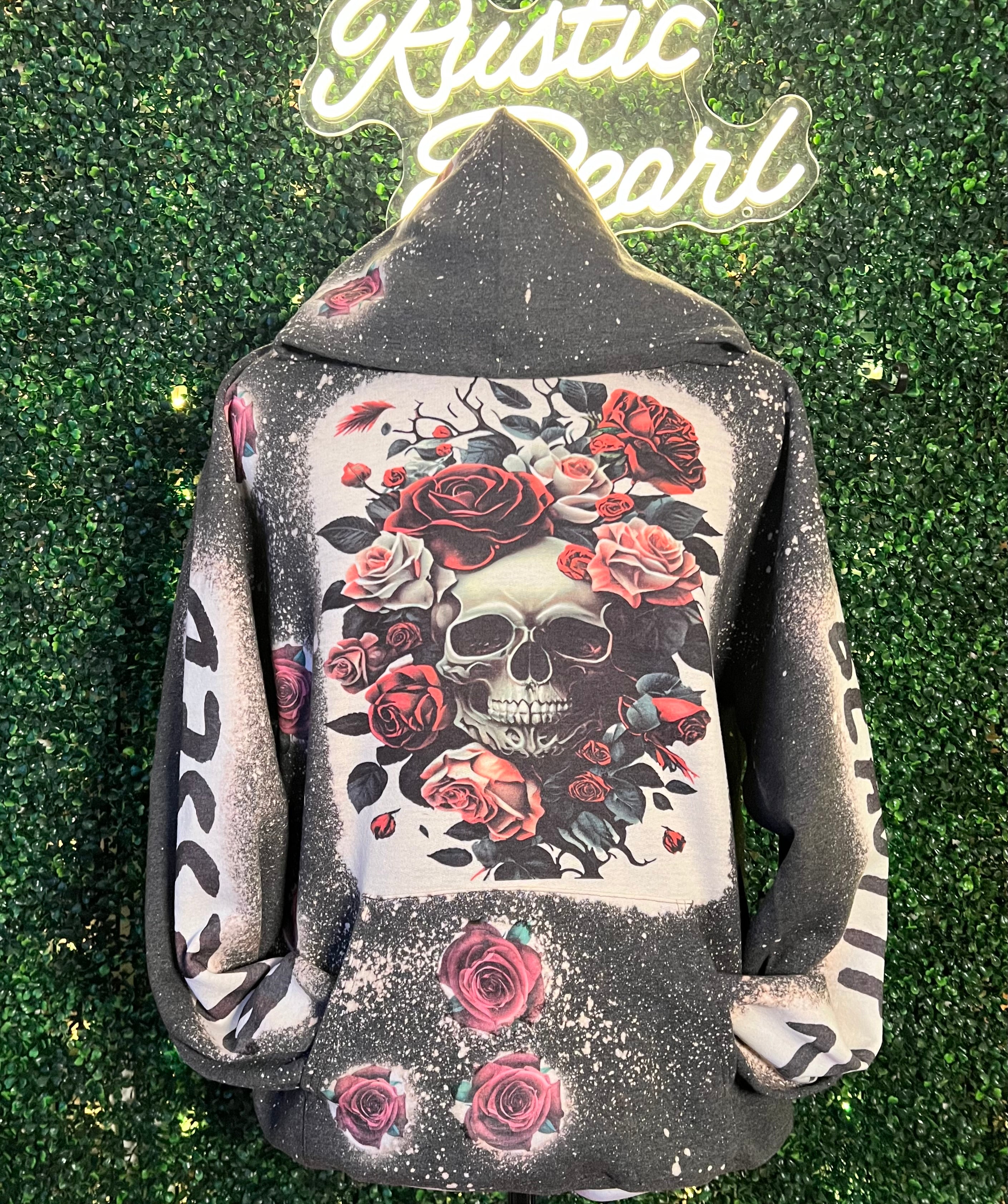 Skull rose sales hoodie