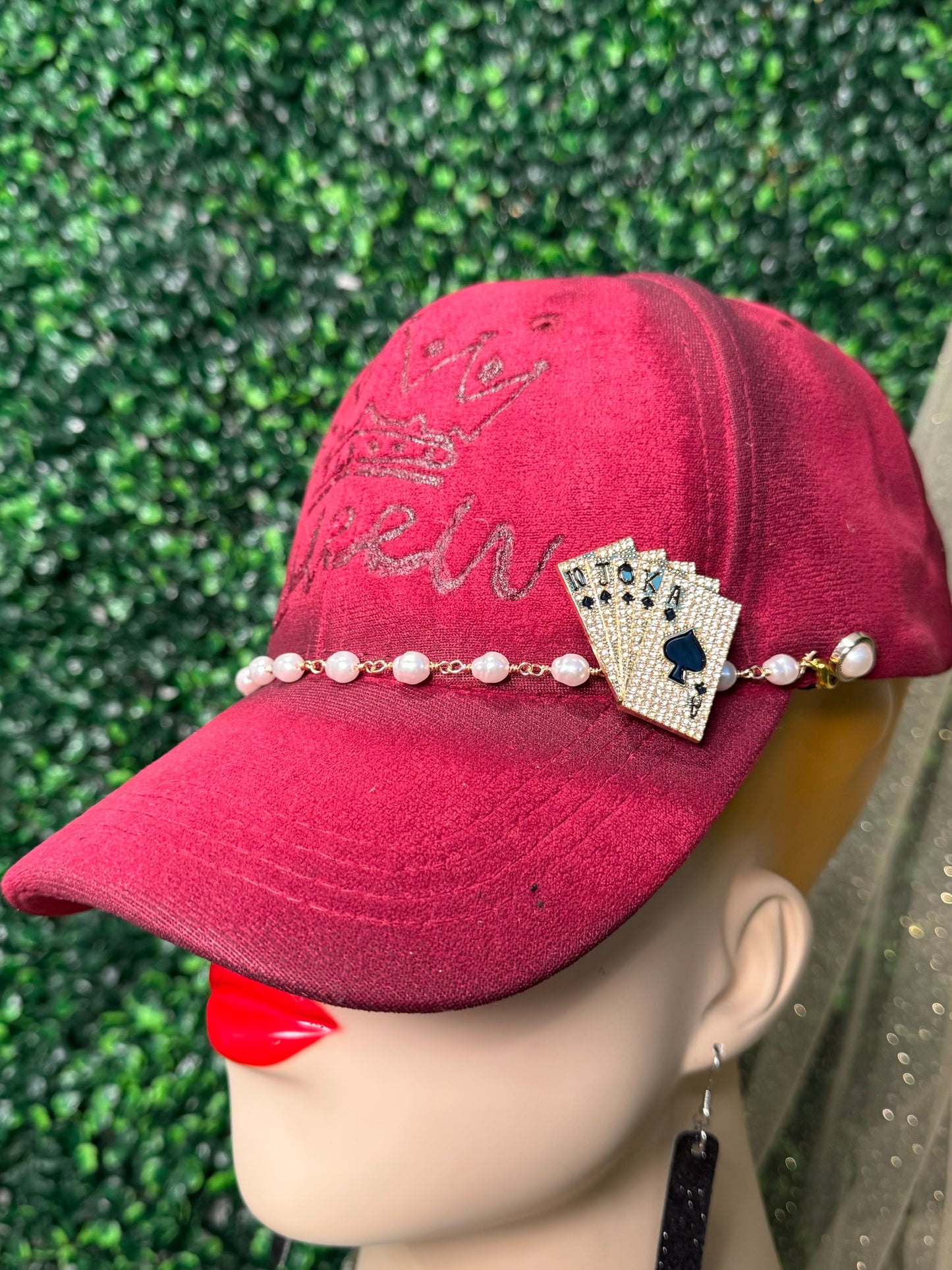 Queen Torched Suade Baseball Trucker Hat