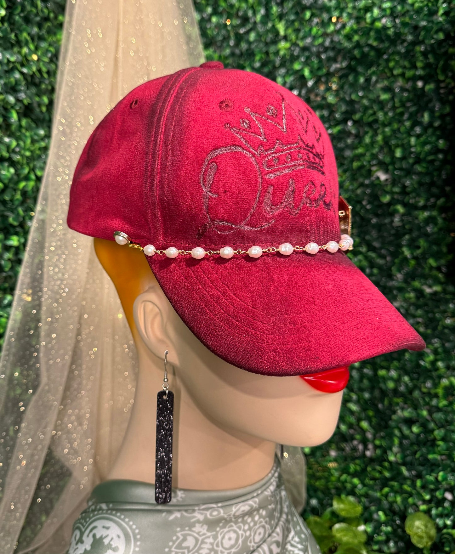 Queen Torched Suade Baseball Trucker Hat