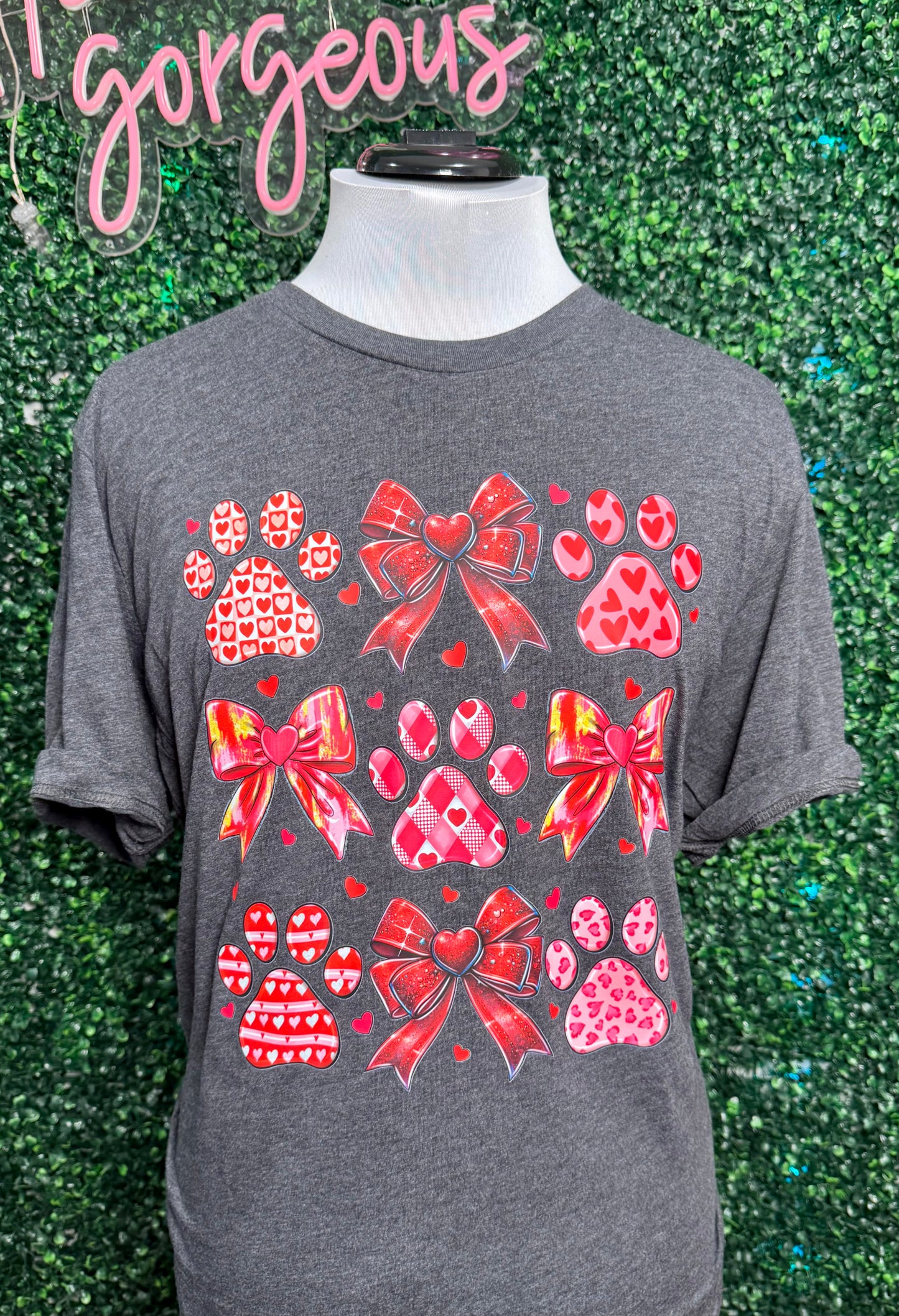 Valentines Paws and Bows Shirt