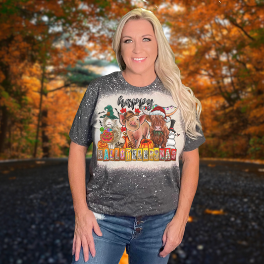 Happy Hallothanksmas Farm Animals Shirt