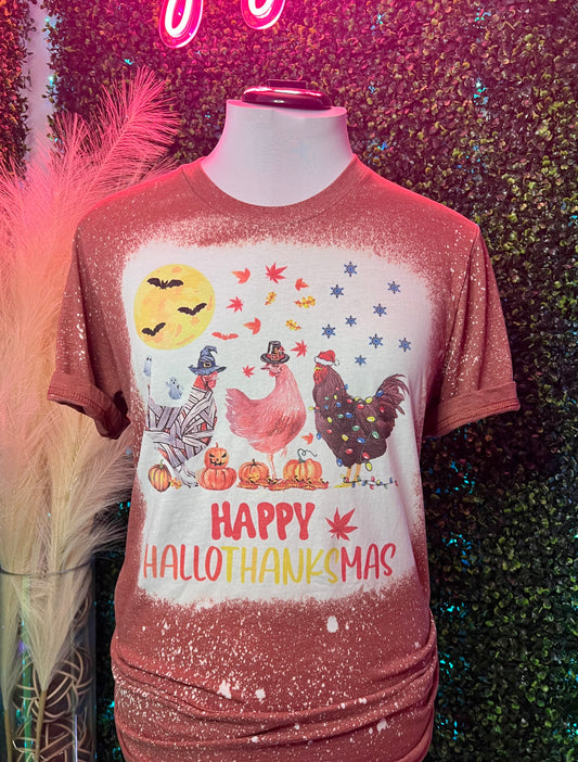 Happy Hallothanksmas Chicken Shirt